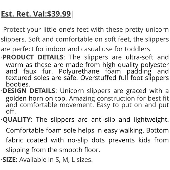 PINK Unicorn SLIPPERS Size M 2/3 - Picture 5 of 6